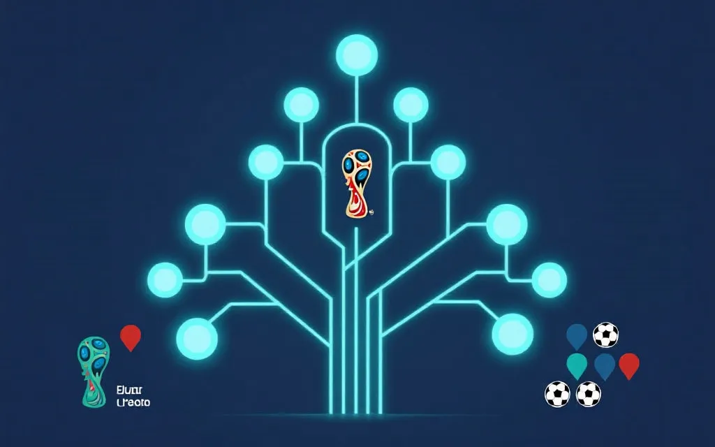 淘汰赛对阵树与概率流向的可视化示意图